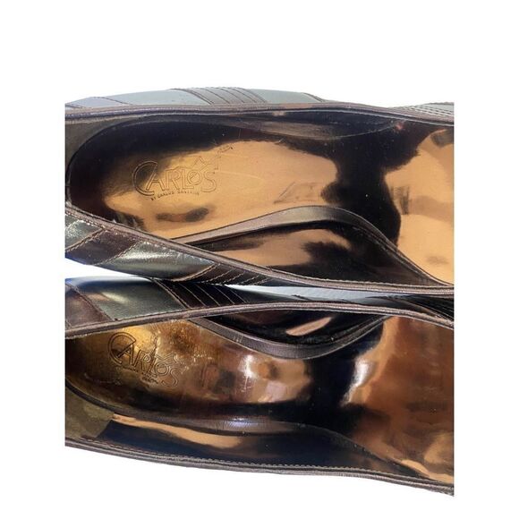Carlos Bronze Chevron Leather Pumps - Picture 8 of 12